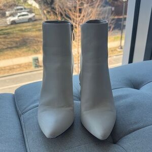 Lulus Sarai White Ankle Boots